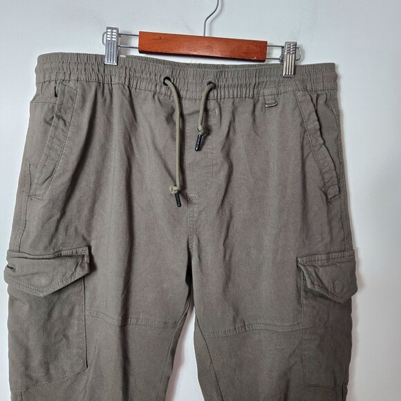 Projek Raw Men's Size L XAVIER Moss Solid Bungee Cargo Jogger Canvas Utility - Picture 2 of 10